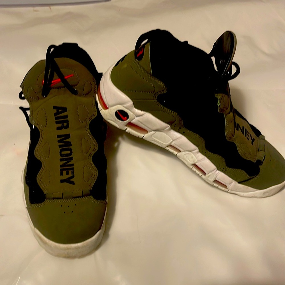 Nike Air Money Sneakers in Olive and Black with White Accents